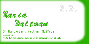 maria waltman business card
